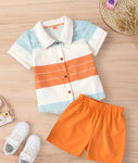 Lapel Shorts Set